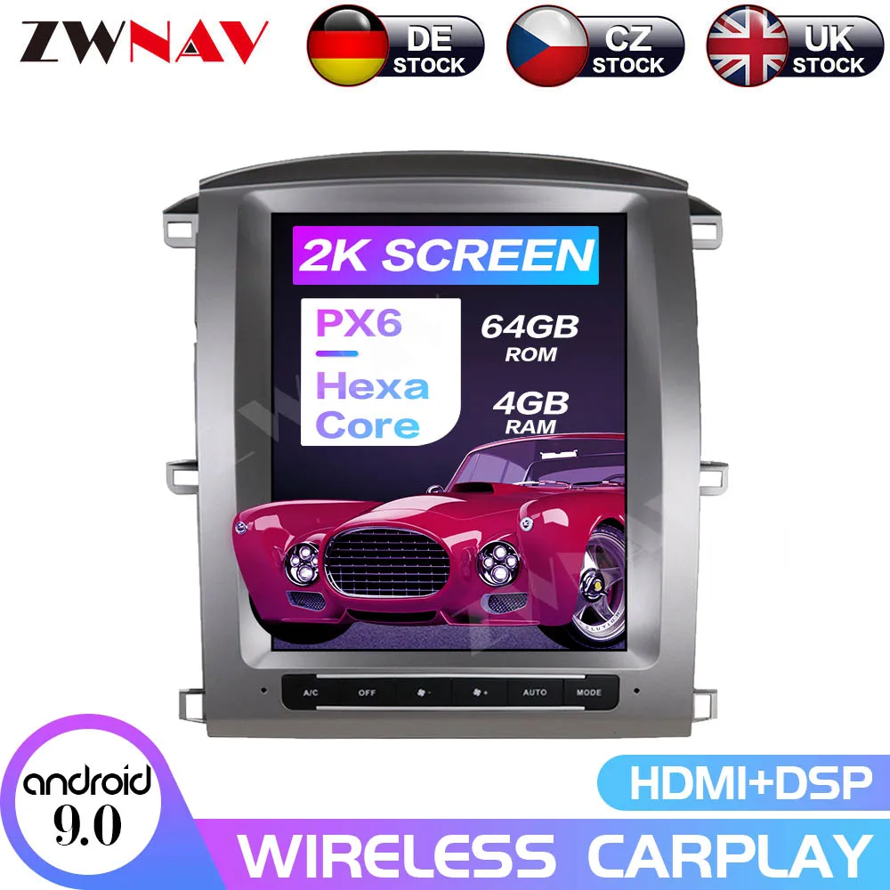 Carplay DSP Android 9.0 PX6 Vertical Tesla Radio Car Multimedia Player Stereo GPS Navigation For Land Cruiser LC100 2003-2007
Carplay DSP Android 9.0 PX6 Vertical Tesla Radio Car Multimedia Player Stereo GPS Navigation For Land Cruiser LC100 2003-2007