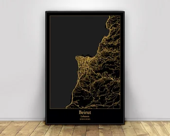 Beirut Lebanon Black&Gold City Light Maps Poster Custom World Art Canvas painting wall pictures for living room Home Decor 
Beirut Lebanon Black&Gold City Light Maps Poster Custom World Art Canvas painting wall pictures for living room Home Decor