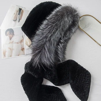 ZDFURS* Women Knitted Rex Rabbit Fur Scarf Hats Hoodies Silver Fox Fur Collars Strips Lady's Warm Wraps Muffler Rings Fashion
ZDFURS* Women Knitted Rex Rabbit Fur Scarf Hats Hoodies Silver Fox Fur Collars Strips Lady's Warm Wraps Muffler Rings Fashion