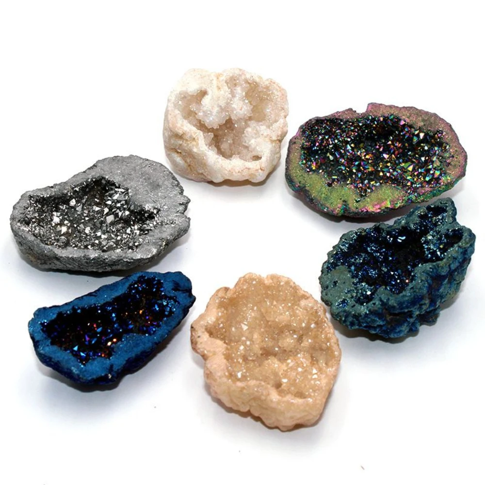 Natural Brazilian Aura Quartz Geode Crystal Agate Stones Cornucopia Ore Specime Plating Colors Crafts Home Decor Gifts
Natural Brazilian Aura Quartz Geode Crystal Agate Stones Cornucopia Ore Specime Plating Colors Crafts Home Decor Gifts