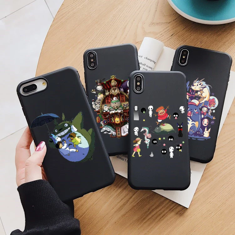 Мягкий чехол с аниме Мой сосед Тоторо для телефона iPhone 12Pro 11ProMax X XR XS Max 8 7 6s 6Plus 5 SE