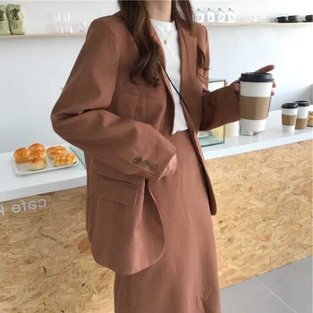 MU ZI Chic Two-pieces Women Skirt Suit Casual Female Blazer Sets Single-breasted Jacket & Split Skirt Women Blazer Suit 2020
MU ZI Chic Two-pieces Women Skirt Suit Casual Female Blazer Sets Single-breasted Jacket & Split Skirt Women Blazer Suit 2020