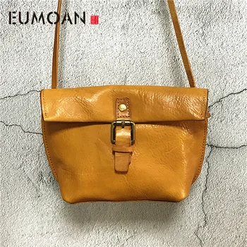 

EUMOAN New handbags fashion retro leather handbags rose imprint ladies diagonal handbag mini shoulder bag