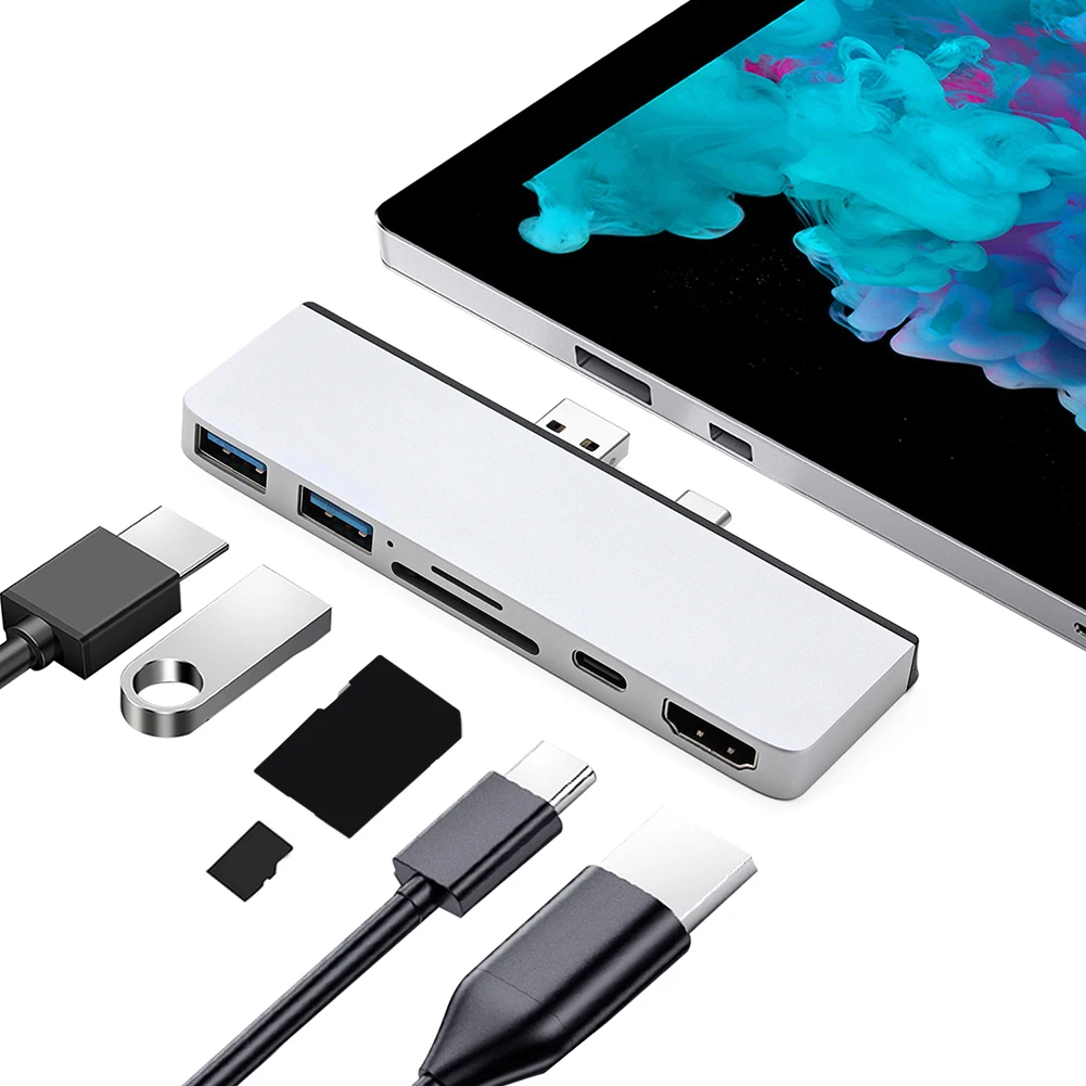 Aluminum Alloy Laptop Accessories Microsoft Converter HDMI 4K USB 3.0 SD/TF to TypeC USB-C Power Adapter Station for Surface Pro
Aluminum Alloy Laptop Accessories Microsoft Converter HDMI 4K USB 3.0 SD/TF to TypeC USB-C Power Adapter Station for Surface Pro