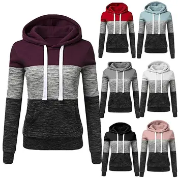 Casual Women Sweatshirts Autumn Winter Hoodies Long Sleeve Hoody Ladies Zipper Pocket Patchwork Hooded Sweatshirt
Casual Women Sweatshirts Autumn Winter Hoodies Long Sleeve Hoody Ladies Zipper Pocket Patchwork Hooded Sweatshirt