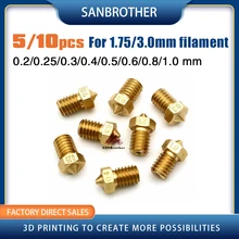 5/10pcs M6 Threaded Nozzle Full Metal 0.2/0.3/0.4/0.5/0.6mm Optional for 1.75/3.0mm Filament V5 V6 Hotend Extruder 3D Printer
5/10pcs M6 Threaded Nozzle Full Metal 0.2/0.3/0.4/0.5/0.6mm Optional for 1.75/3.0mm Filament V5 V6 Hotend Extruder 3D Printer