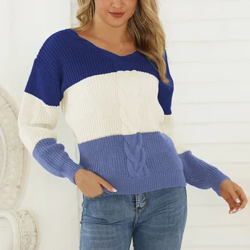Bikitique Patchwork Knitted Warm Sweater V-Neck Long Sleeve Slim Soft Women's Pullover Sweater Women Casual Sexy Sweater
Bikitique Patchwork Knitted Warm Sweater V-Neck Long Sleeve Slim Soft Women's Pullover Sweater Women Casual Sexy Sweater