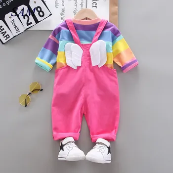 2020 autumn girls fashion clothing sets kids rainbow striped long-sleeved top + wing pants two-piece suit children's clothes
2020 autumn girls fashion clothing sets kids rainbow striped long-sleeved top + wing pants two-piece suit children's clothes