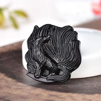 natural frosted obsidian nine-tailed fox pendant on the side draws money and keeps out evil men
natural frosted obsidian nine-tailed fox pendant on the side draws money and keeps out evil men