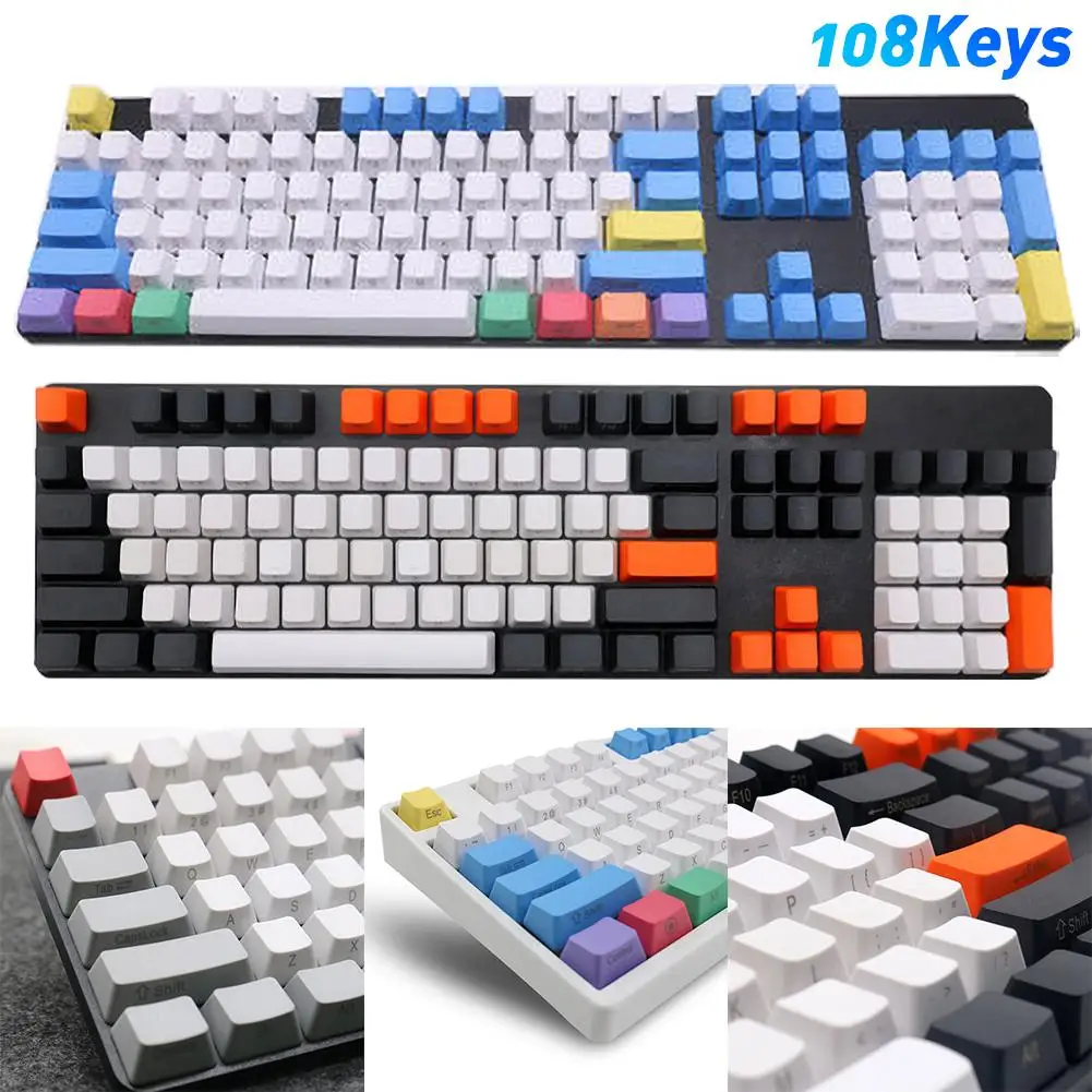 108Pcs/Set PBT Color Matching Light-proof Mechanical Keyboard Keycap Replacement Replace Keyboard Accessory for Desktop Computer
108Pcs/Set PBT Color Matching Light-proof Mechanical Keyboard Keycap Replacement Replace Keyboard Accessory for Desktop Computer