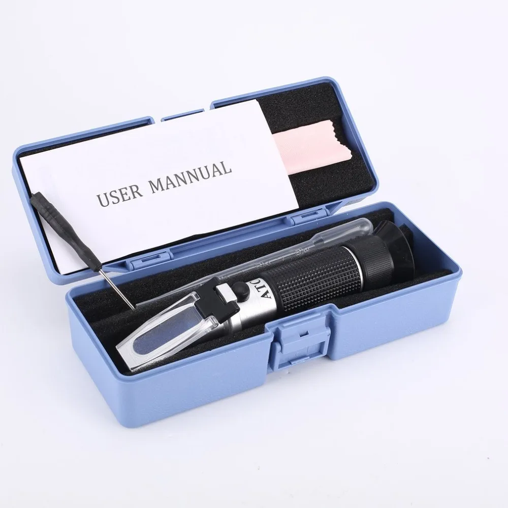 Refractometer 0~32% Optical Sugar Food Beverages Drink Juice ATC Content Meter Tool Test Handheld Measuring Tester
Refractometer 0~32% Optical Sugar Food Beverages Drink Juice ATC Content Meter Tool Test Handheld Measuring Tester
