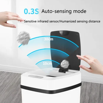 12L Smart Sensor Trash Can Electronic Automatic Household Bathroom Toilet Waterproof Narrow Seam Electric Waste Bins
12L Smart Sensor Trash Can Electronic Automatic Household Bathroom Toilet Waterproof Narrow Seam Electric Waste Bins