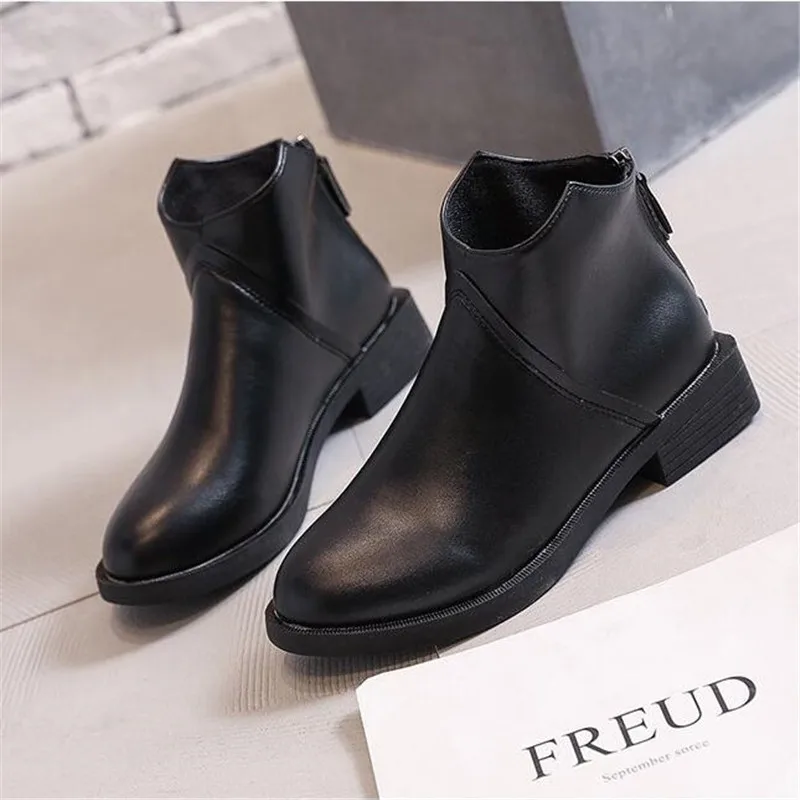 Women Ankle Boots Winter pu Leather High Heels Boots Ladies Fashion Pointed toe Gladiator Black Leather Shoes For Woman N273 
Women Ankle Boots Winter pu Leather High Heels Boots Ladies Fashion Pointed toe Gladiator Black Leather Shoes For Woman N273