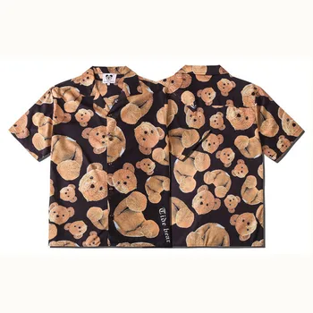 Men's Short-sleeved Shirt Men Creative Teddy Bear Print Shirt Men Casual Printed Short-sleeved Shirt
Men's Short-sleeved Shirt Men Creative Teddy Bear Print Shirt Men Casual Printed Short-sleeved Shirt
