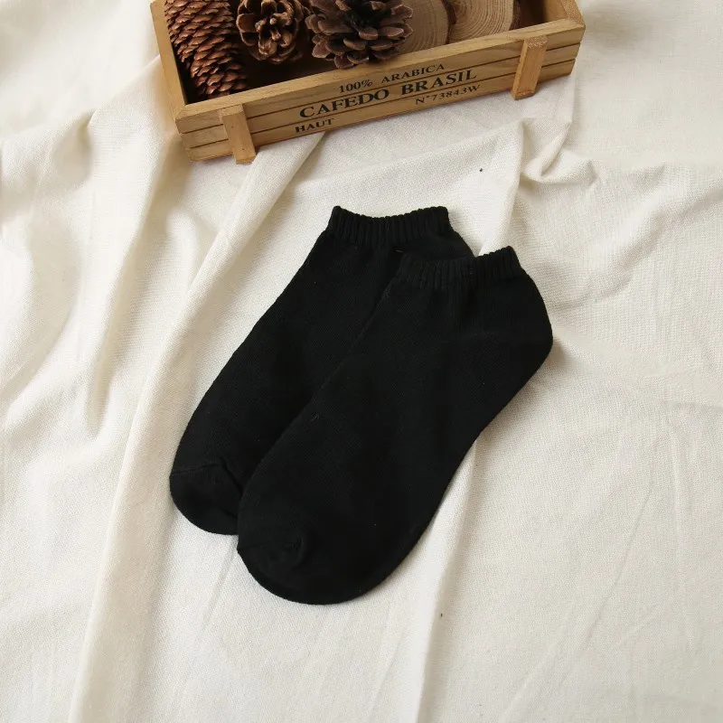 1 1Pair Breathable Cartoon Socks Men Summer Spring Sock Dress Black Low Cut Ankle Sock Fashion Solid Non-slip Cotton Boat Socks