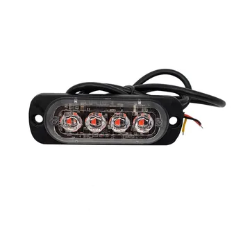4PCS Ultra-thin Strobe Light Car Trucks Flashing Emergency Warning Side Marker Lights Truck Trailers Police Light Flasher