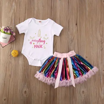 0-24m Newborn Outfits Baby Girl Clothes Unicorn Print Romper Jumpsuit+Rainbow Striped Tutu Skirt Baby Girls Outfit Set 
0-24m Newborn Outfits Baby Girl Clothes Unicorn Print Romper Jumpsuit+Rainbow Striped Tutu Skirt Baby Girls Outfit Set
