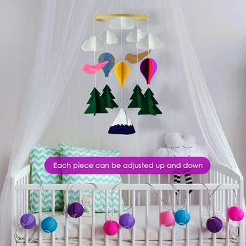 Handmade Baby Mobile Infant Toy Hanging Rotating Hot Air Balloons and Clouds Nursery Bed Decoration Crib Mobile for Night Boys G
Handmade Baby Mobile Infant Toy Hanging Rotating Hot Air Balloons and Clouds Nursery Bed Decoration Crib Mobile for Night Boys G