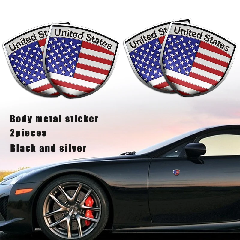 Универсальный модный 3d-флаг США металлическая эмблема наклейка на багажник