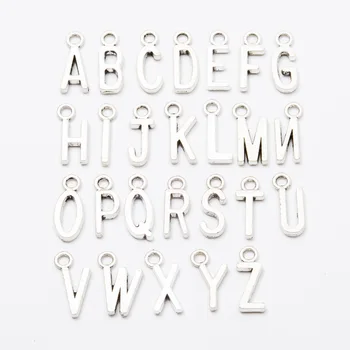 A Set Of Silver Color 26 English Letters *A-Z* Metal Pendant Popular Bracelet Necklace DIY Handmade Jewelry Findings 16*6mm
A Set Of Silver Color 26 English Letters *A-Z* Metal Pendant Popular Bracelet Necklace DIY Handmade Jewelry Findings 16*6mm