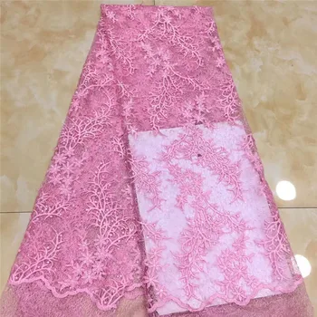 Embroidered French African Lace Fabric pink High Quality Guipure Sequined Cord Tulle Nigerian Mesh India Lace For Wedding Dress
Embroidered French African Lace Fabric pink High Quality Guipure Sequined Cord Tulle Nigerian Mesh India Lace For Wedding Dress