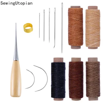 14PCS Leather Craft Stitching Tools Set with Hand Sewing Needles Awl Thimble 150D 50M Waxed Thread for Sewing DIY Leathercraft
14PCS Leather Craft Stitching Tools Set with Hand Sewing Needles Awl Thimble 150D 50M Waxed Thread for Sewing DIY Leathercraft
