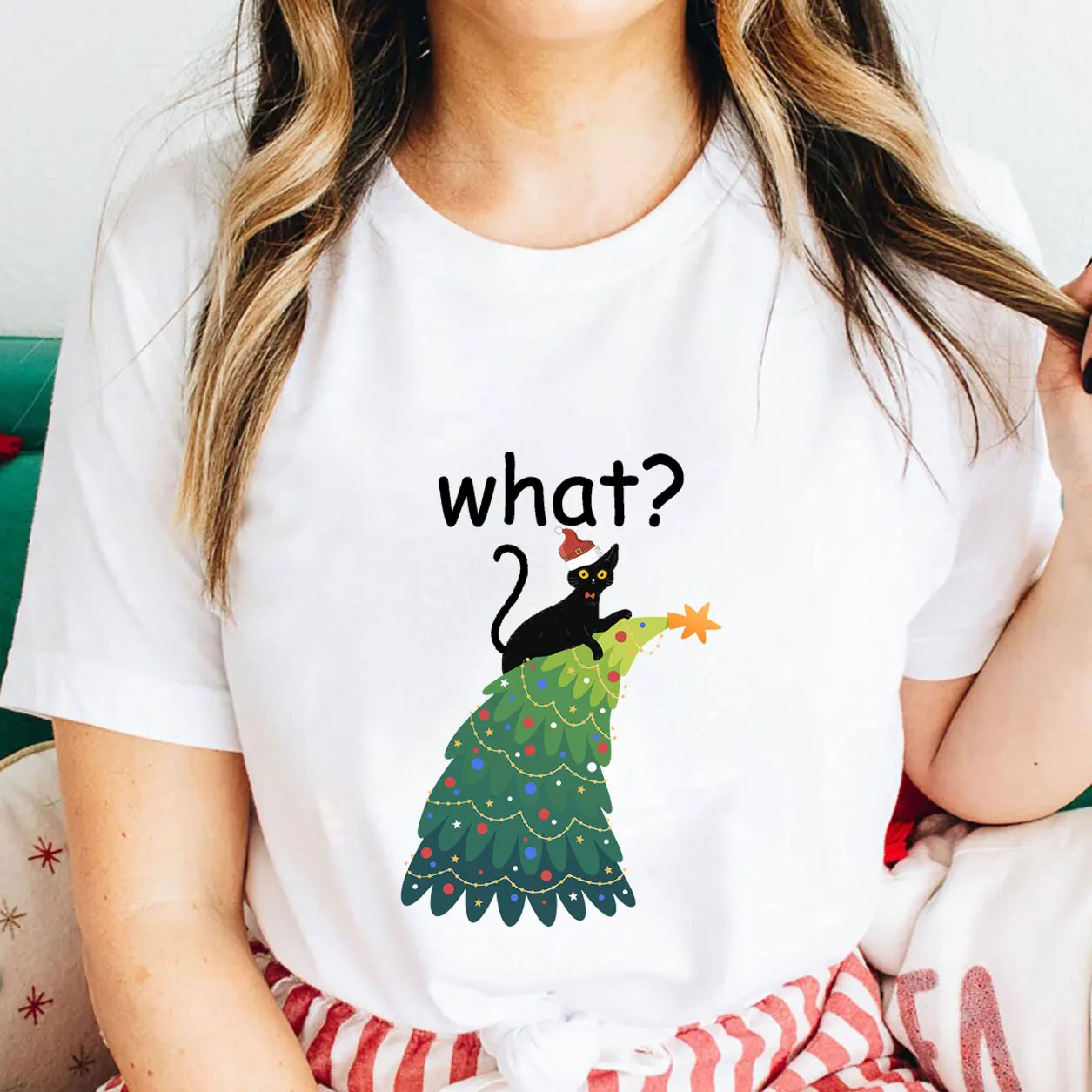 What Christmas Cat New Arrival 100%Cotton Women T Shirt Unisex Funny Winter Casual Short Sleeve Top Christmas Gift New Year Tee
What Christmas Cat New Arrival 100%Cotton Women T Shirt Unisex Funny Winter Casual Short Sleeve Top Christmas Gift New Year Tee
