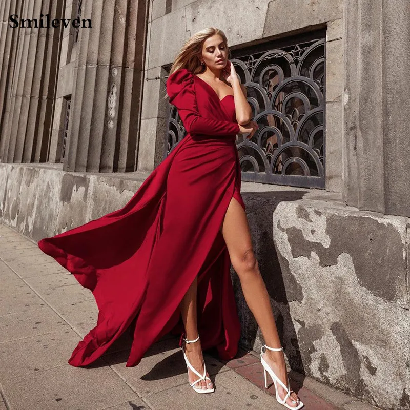 Smileven One Shouldr Burgundy Evening Dress Mermaid Long High Side Split Prom Dresses New Design Celebrity Dresses
Smileven One Shouldr Burgundy Evening Dress Mermaid Long High Side Split Prom Dresses New Design Celebrity Dresses
