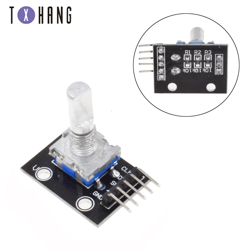 360 Degrees Rotary Encoder Module For Arduino Brick Sensor Switch Development Board KY-040 With Pins
360 Degrees Rotary Encoder Module For Arduino Brick Sensor Switch Development Board KY-040 With Pins