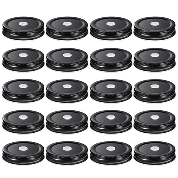 20 Pieces Metal Regular Mouth Mason Jar Lids with Straw Hole Compatible with Mason Jar (Black, 2.8 Inch)
20 Pieces Metal Regular Mouth Mason Jar Lids with Straw Hole Compatible with Mason Jar (Black, 2.8 Inch)