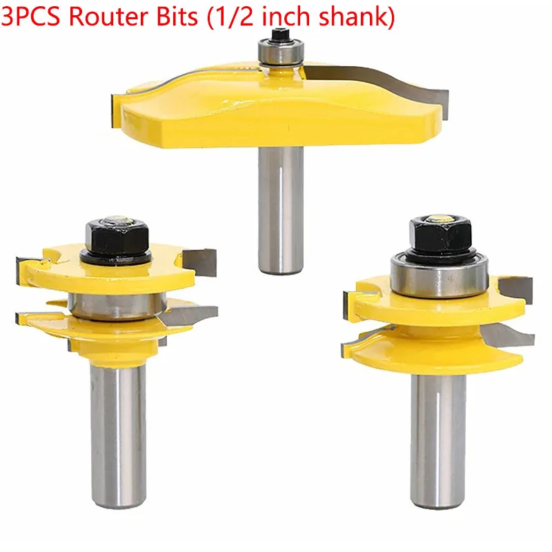 3Pcs/set 1/2 Inch Shank Tenon Milling Cutter Set Router Bits Steel Carbide Woodworking Cabinet Engraving Tools Wood Machinery
3Pcs/set 1/2 Inch Shank Tenon Milling Cutter Set Router Bits Steel Carbide Woodworking Cabinet Engraving Tools Wood Machinery