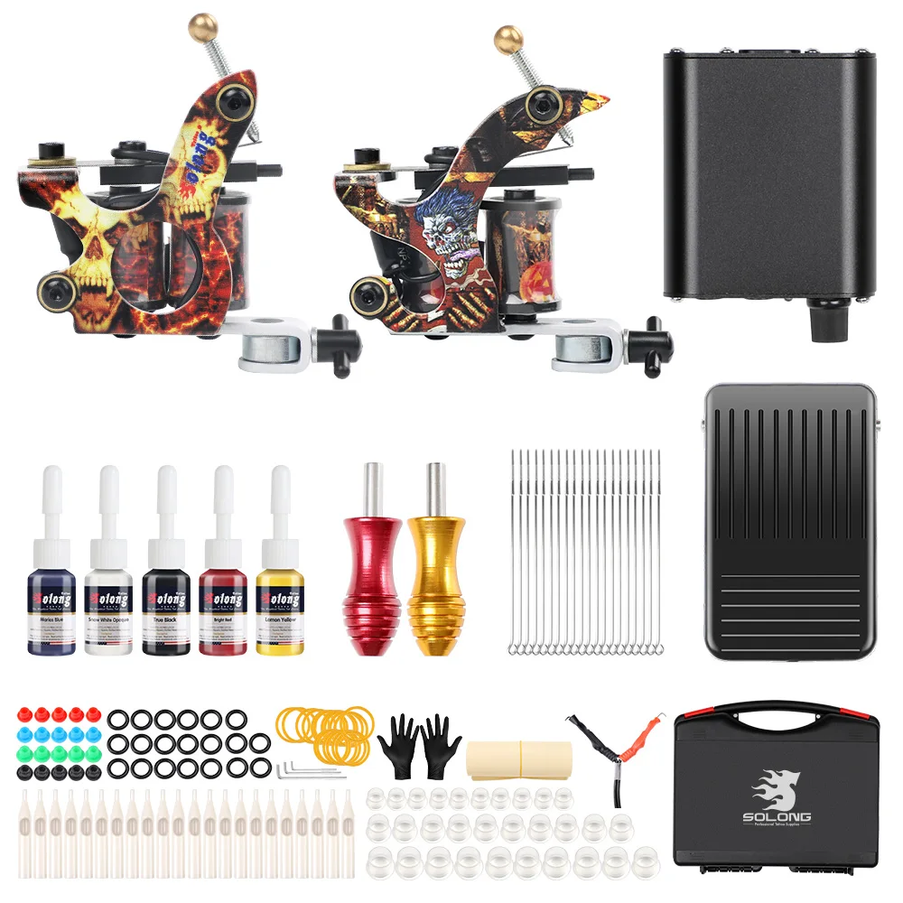 2 Coil Tattoo Machines for Liner and Shader KitS 5 Color Inks Power Supply Professional Tattoos Guns Set for Body Art TK215
2 Coil Tattoo Machines for Liner and Shader KitS 5 Color Inks Power Supply Professional Tattoos Guns Set for Body Art TK215