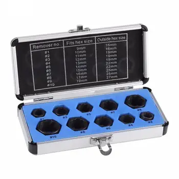 10 Piece Low Set Cased Bolt Nut Screw Remover Extractor Removal Set Broken Nut Bolt Extractor Hexagon Socket Nut Removal Tool
10 Piece Low Set Cased Bolt Nut Screw Remover Extractor Removal Set Broken Nut Bolt Extractor Hexagon Socket Nut Removal Tool
