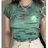 Women's Tie Dye Crop Tops,Color mushroom print short open navel short sleeve Casual Round Neck Mushroom Print T-Shirts
Women's Tie Dye Crop Tops,Color mushroom print short open navel short sleeve Casual Round Neck Mushroom Print T-Shirts