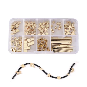 110pcs/box real gold plated heart bead spacer metal charm pendant star beads 2020 beeds for jewelery kit diy for jewelry making 
110pcs/box real gold plated heart bead spacer metal charm pendant star beads 2020 beeds for jewelery kit diy for jewelry making