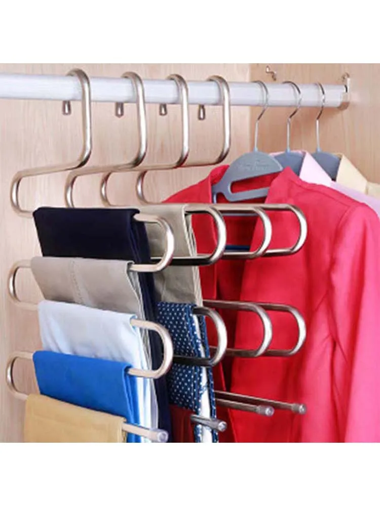 5 layers S Shape MultiFunctional Clothes Hangers Pants Storage Hangers Cloth Rack Multilayer Storage Cloth Hanger 1PC
5 layers S Shape MultiFunctional Clothes Hangers Pants Storage Hangers Cloth Rack Multilayer Storage Cloth Hanger 1PC