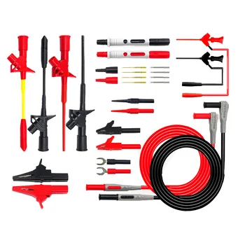 28pcs Electronic Tips Cable Hooks Banana Plugs Extension Digital Multimeter Test Leads Kit Professional Safe Alligator Clips
28pcs Electronic Tips Cable Hooks Banana Plugs Extension Digital Multimeter Test Leads Kit Professional Safe Alligator Clips