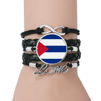 Cuba National Flag North America Country Bracelet Love Black Twisted Leather Rope Wristband 
Cuba National Flag North America Country Bracelet Love Black Twisted Leather Rope Wristband