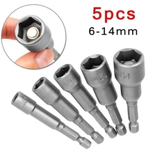 5PCS 6-14mm Magnetic Socket Sleeve Nozzles Adapter Electric Screwdriver Bit 1/4inch Hex Shank Electric Nut Driver Set
5PCS 6-14mm Magnetic Socket Sleeve Nozzles Adapter Electric Screwdriver Bit 1/4inch Hex Shank Electric Nut Driver Set