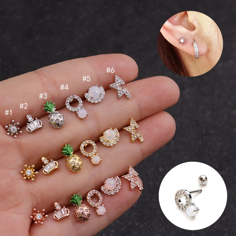 New Ear Cartilage Piercing Irregular Ear Studs Zircon Earrings Stainless Steel Pierced Soft Ear Bone Rose Gold Earrings Jewelry
New Ear Cartilage Piercing Irregular Ear Studs Zircon Earrings Stainless Steel Pierced Soft Ear Bone Rose Gold Earrings Jewelry