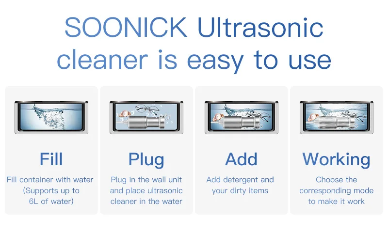 Soonick S4 Portable Ultrasonic Cleaner for Fruit Underwear Jewelry Sonic Washer 5 Soonick S4 Portable Ultrasonic Cleaner for Fruit Underwear Jewelry Sonic Washer 10