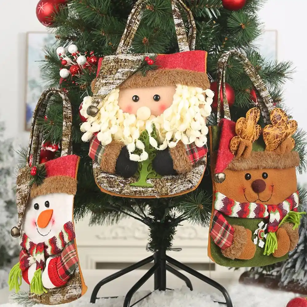 christmas faux bark creative pattern cartoon tote bag child g