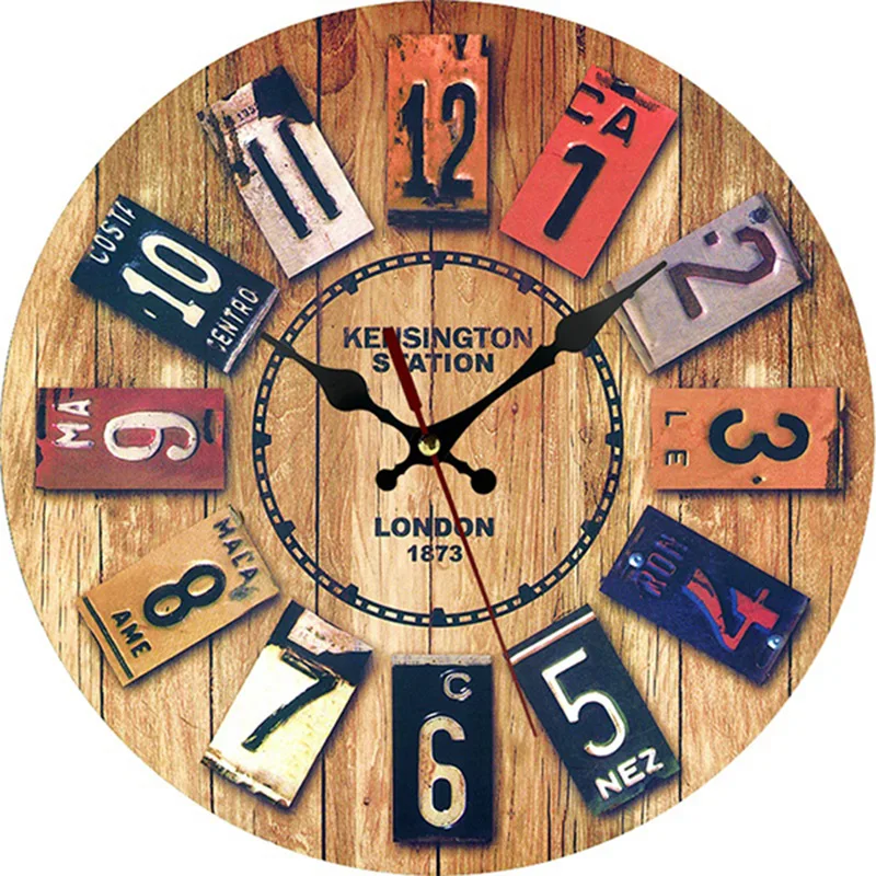 Винтажные деревянные настенные часы современный дизайн винтажные большие в