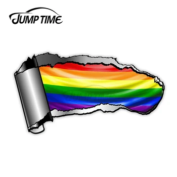Jump Time Ripped Open Gash Torn Metal Design With LGBT Gay Pride Rainbow Flag Motif External Vinyl Car Sticker for Windows
Jump Time Ripped Open Gash Torn Metal Design With LGBT Gay Pride Rainbow Flag Motif External Vinyl Car Sticker for Windows