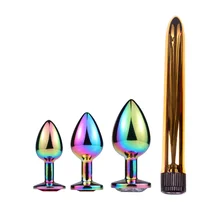 Accesorios eróticos con enchufe Anal de Metal enchapado para parejas que coquetean con el masajeador de dilatación del ano, cuentas Anal de enchufe de trasero de la intimidad(China)