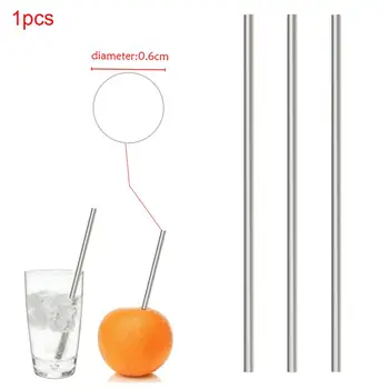 

1pc Reusable Stainless Steel Straight Drinking Straw Tube Metal Sturdy Bent Straight Drinks Straw Tea Straws Party Bar Accessory