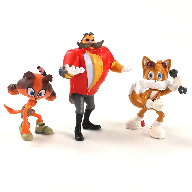5-7cm 6pcs/set Sonic Boom Rare Dr Eggman Shadow Tails Characters PVC Sonic Action Figures Model Toy gifts for children