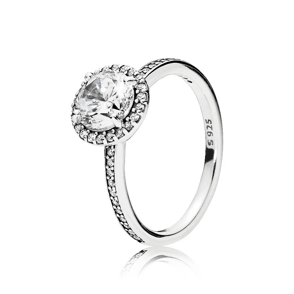 Подлинное 925 пробы Серебряное Оригинальное классическое элегантное кольцо