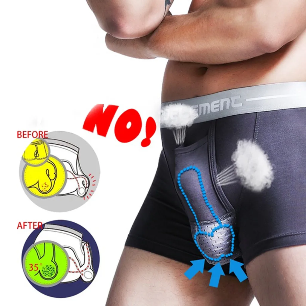 SAGACE High quality fabric Men youth breathable knickers scrotum sac bag u convex separation physiological four-corner underwear | Спорт и