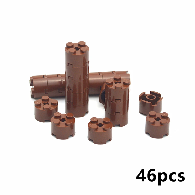 46Pcs Round Bricks Particle 2x2 DIY Enlighten Accessories MOC Building Blocks 6143 Creative Toys Compatible All Brand | Игрушки и хобби
